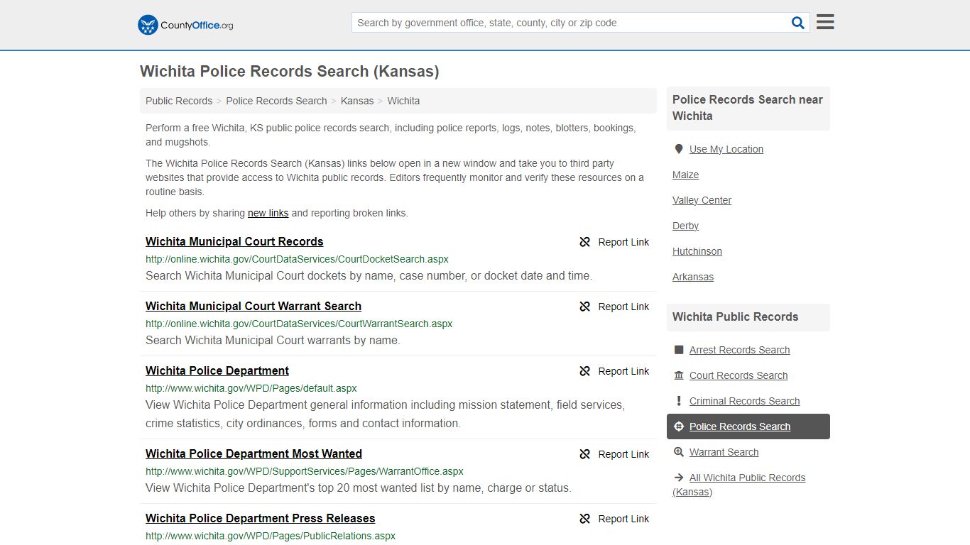 Police Records Search - Wichita, KS (Accidents & Arrest Records)