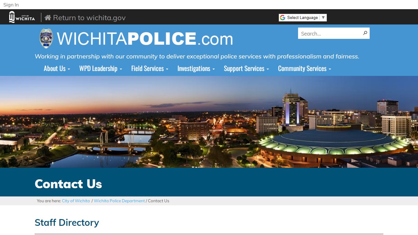 Wichita Police Department Contact Us